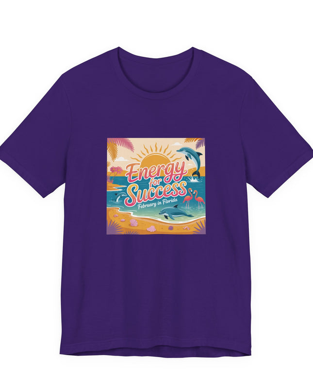 "February in Florida, Energy for Success (smaller design)" Unisex Jersey Short Sleeve Tee
