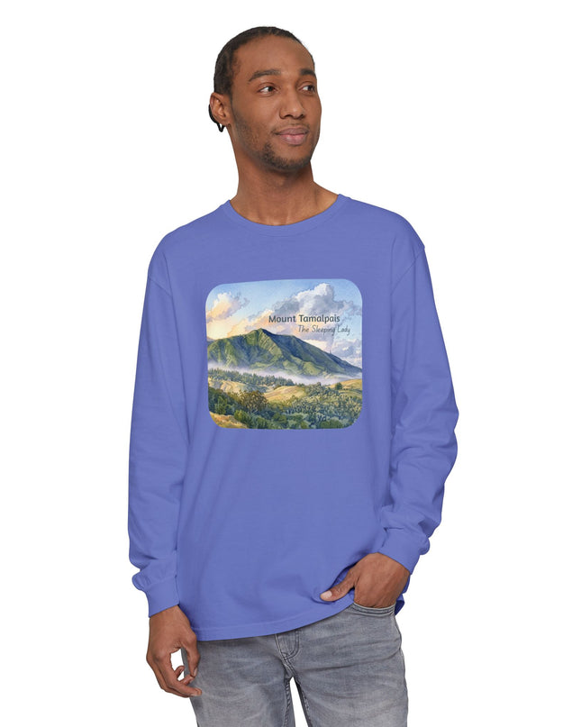 "Mount Tamalpais, the Sleeping Lady" Unisex Garment-dyed Long Sleeve T-Shirt