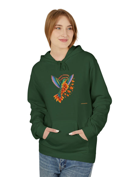 "Hummingbird and Poppies" Unisex Midweight Softstyle Fleece Hoodie