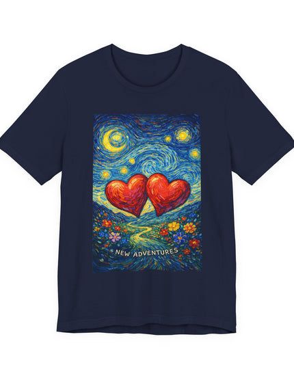 "Valentine's Day, New Adventures - Vincent Van Gogh Style" Unisex Jersey Short Sleeve Tee