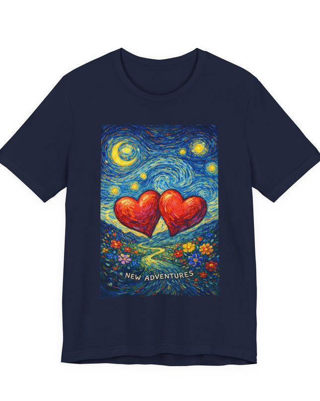 "Valentine's Day, New Adventures - Vincent Van Gogh Style" Unisex Jersey Short Sleeve Tee