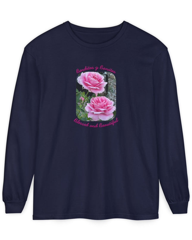 "Blessed and Beautiful" Unisex Garment-dyed Long Sleeve T-Shirt