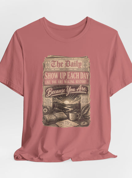 "Show Up Each Day" Unisex Jersey Short Sleeve Tee