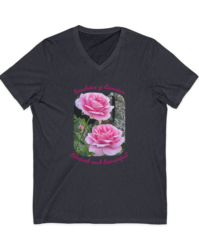 "Blessed and Beautiful" Ladies' V-Neck T-Shirt