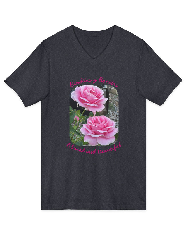 "Blessed and Beautiful" Ladies' V-Neck T-Shirt
