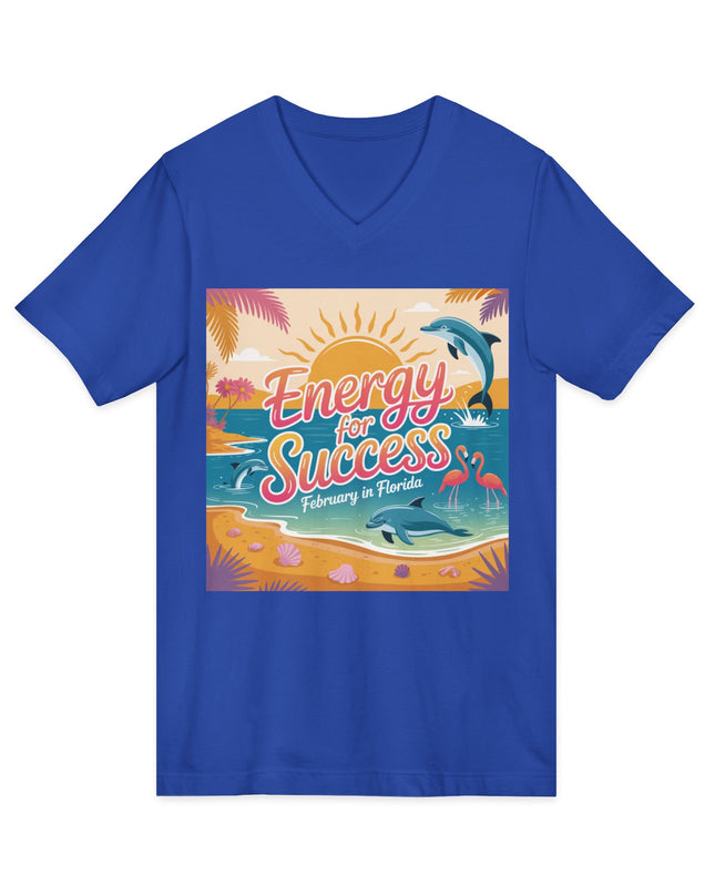 "February in Florida, Energy for Success" Ladies' V-Neck T-Shirt