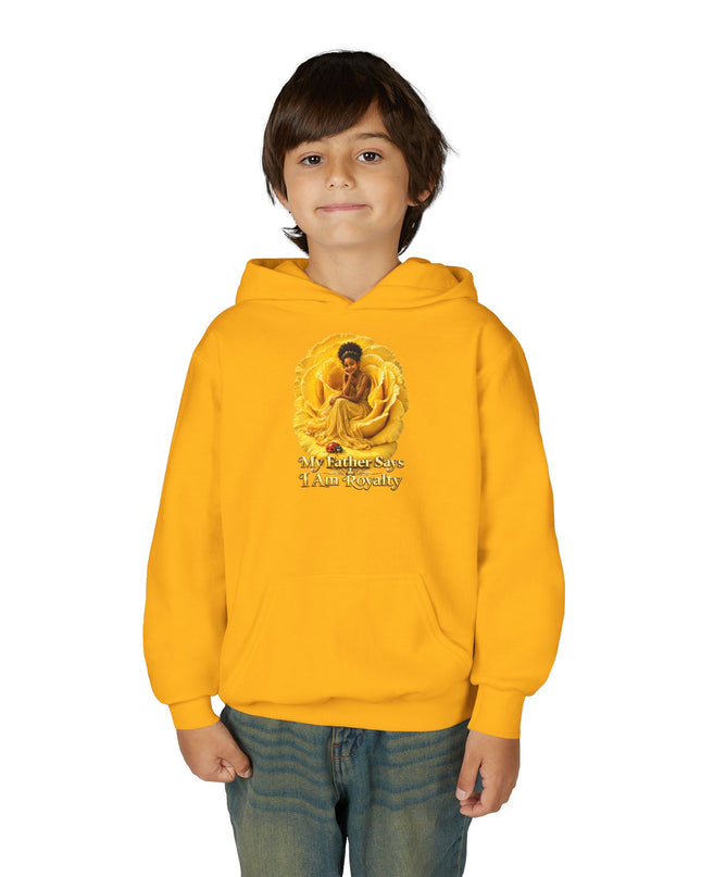 "My Father Says I am Royalty" Youth Heavy Blend Hooded Sweatshirt