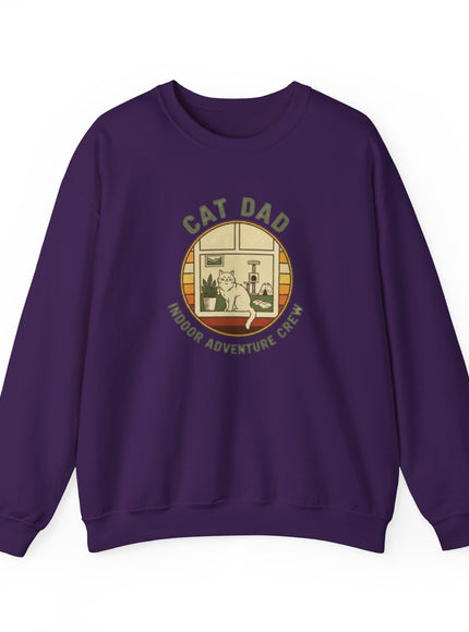 "Cat Dad Indoor Adventure Crew" Unisex Adult Sweatshirt