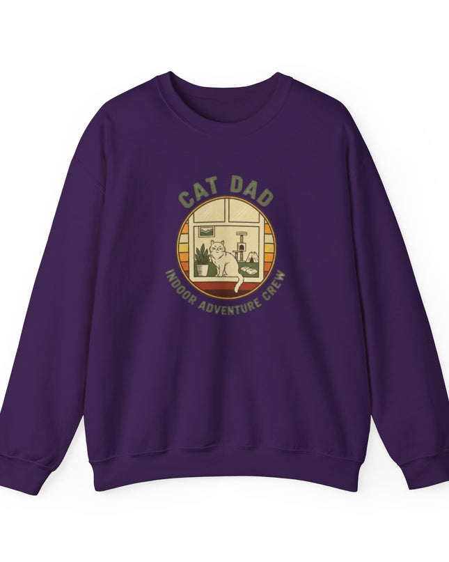 "Cat Dad Indoor Adventure Crew" Unisex Adult Sweatshirt