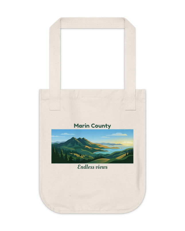 "Marin County - Endless Views" Organic Canvas Tote Bag