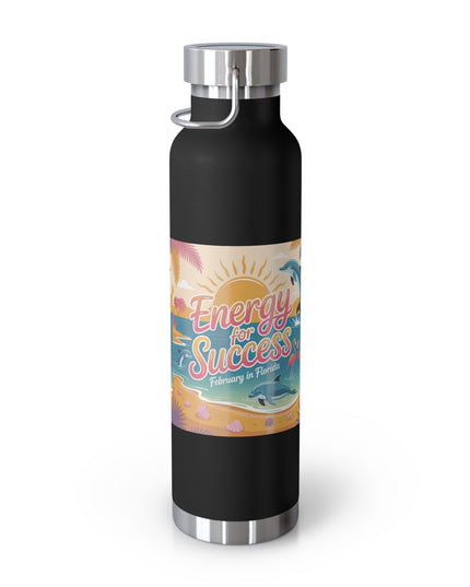 "February in Florida, Energy for Success" Copper Vacuum Insulated Bottle, 22oz