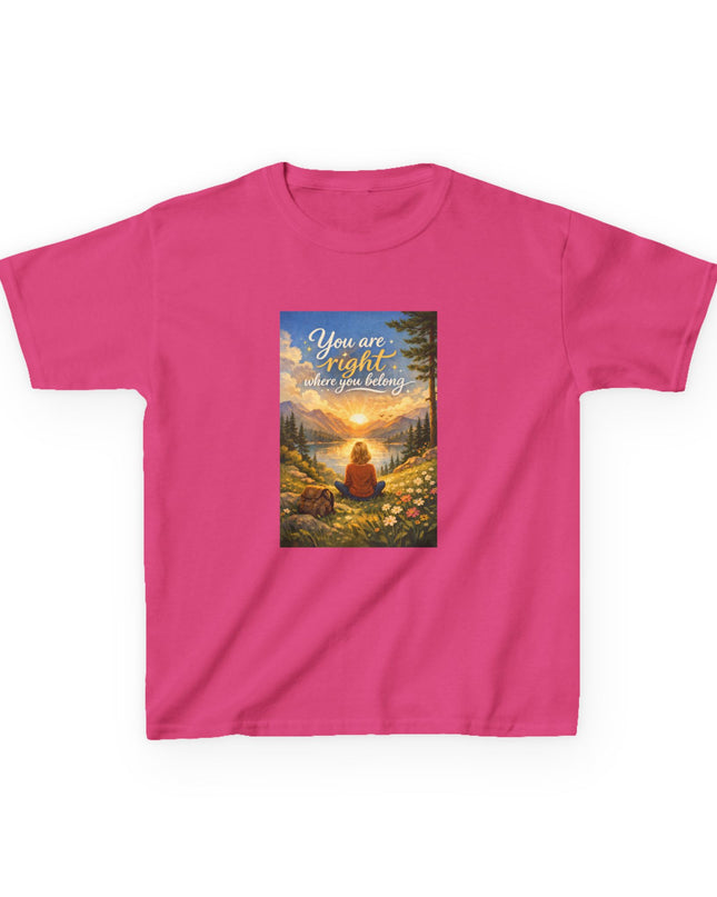 "You Are Right Where You Belong" Kids Heavy Cotton Tee