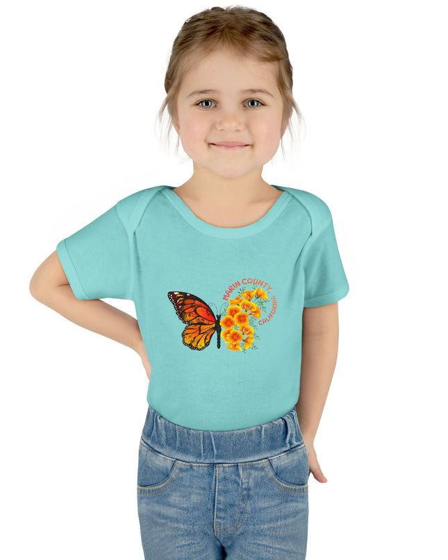 "Butterflies and Poppies Marin County, California" Infant Baby Rib Bodysuit