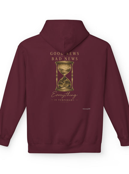 "Good News, Bad News, Everything is Temporary" Unisex Midweight Softstyle Fleece Hoodie