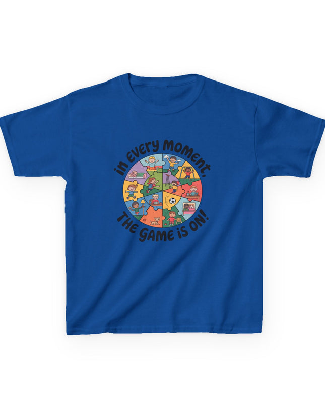 "In every moment, the game is on" Kids Short Sleeve Tee