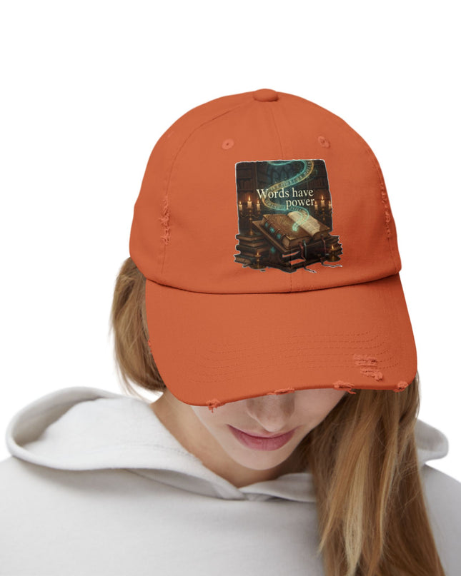 "Words Have Power" Unisex Distressed Cap