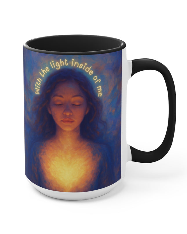 "With the Light Inside of Me" Accent Mugs