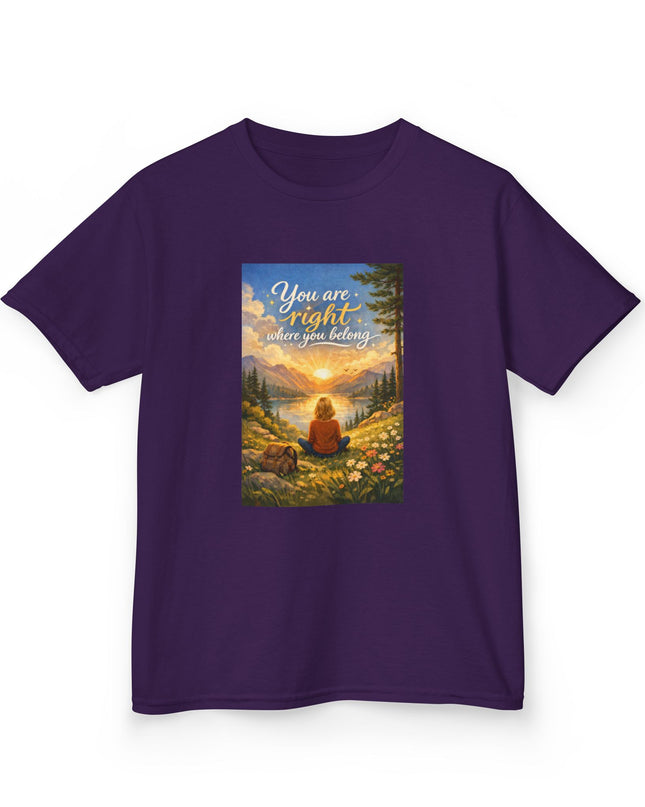 "You Are Right Where You Belong" Kids Heavy Cotton Tee
