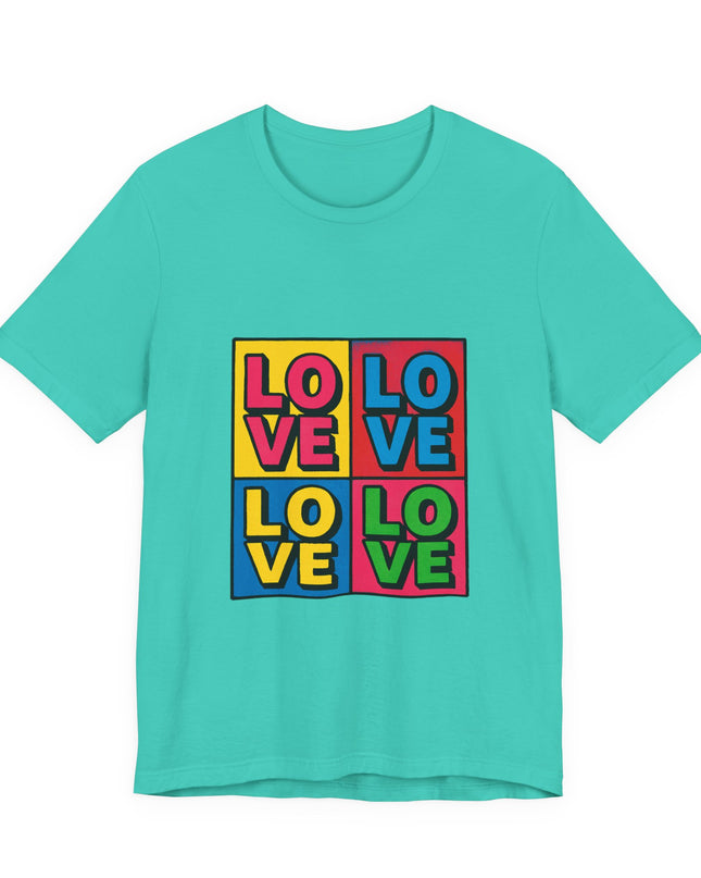 "Love, (Andy Warhol style)" Unisex Jersey Short Sleeve Tee
