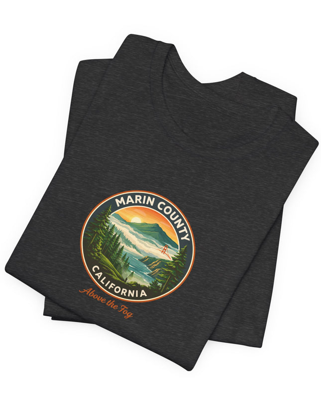 "Marin County, Above the Fog" Unisex Jersey Short Sleeve Tee