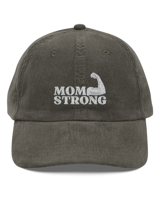 "Mom Strong" Vintage Corduroy Cap (Embroidery)