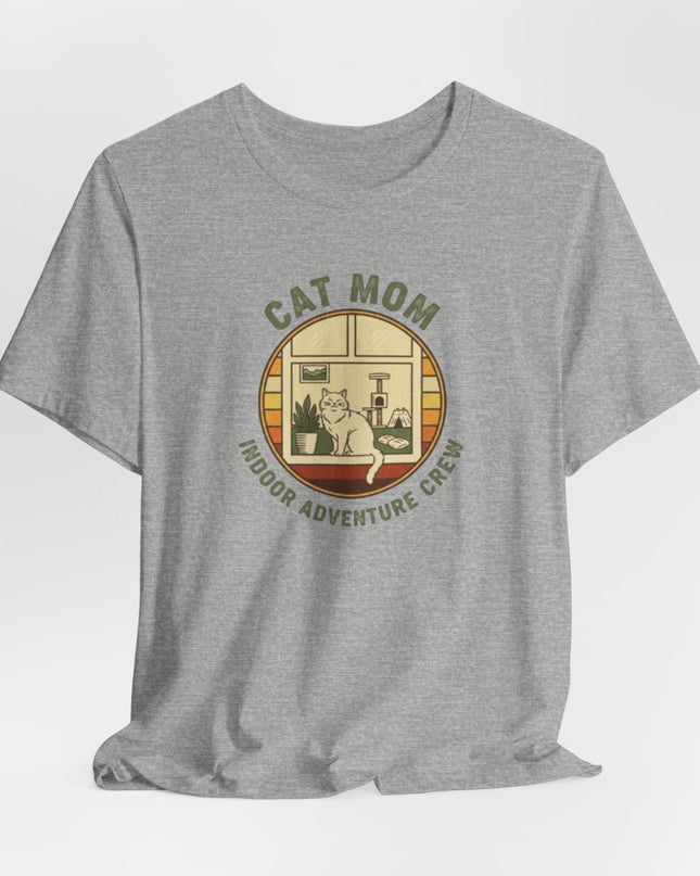 "Cat Mom Indoor Adventure Crew" Unisex Jersey Short Sleeve Tee