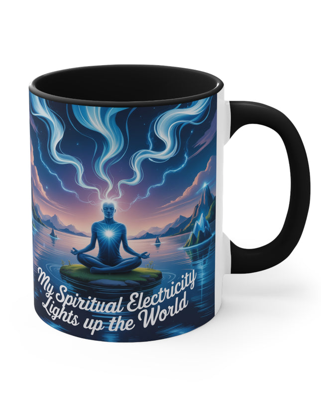 "My Spiritual Electricity Lights Up the World" Accent Mug