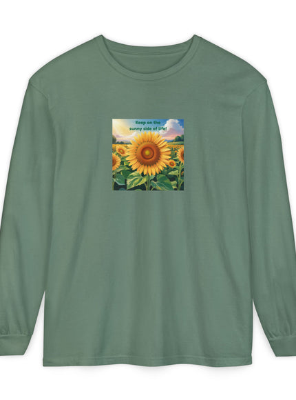 "Keep on the Sunny Side of Life" Unisex Garment-dyed Long Sleeve T-Shirt