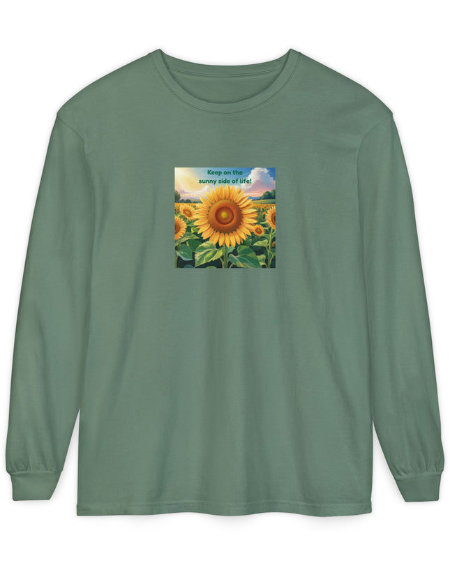 "Keep on the Sunny Side of Life" Unisex Garment-dyed Long Sleeve T-Shirt