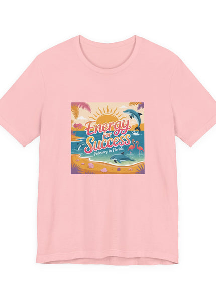 "February in Florida, Energy for Success (smaller design)" Unisex Jersey Short Sleeve Tee