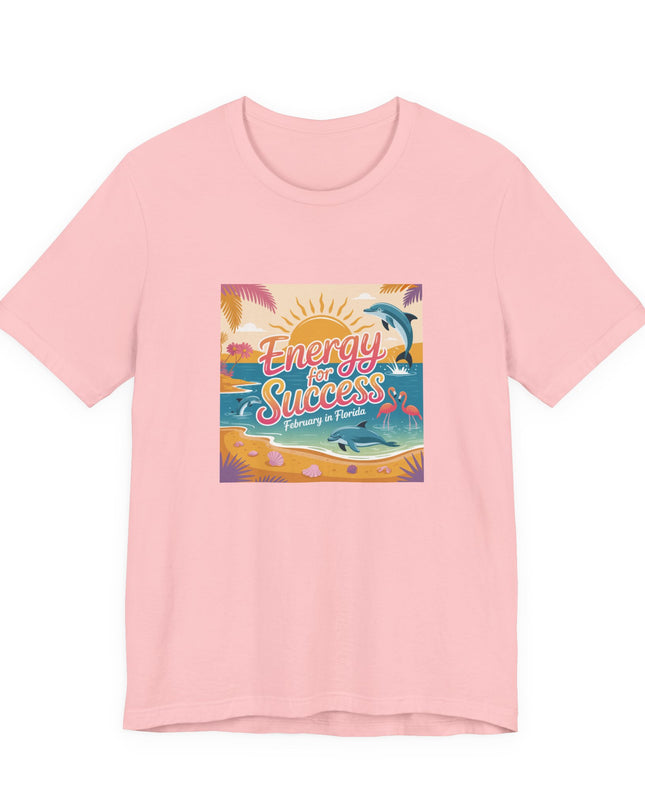 "February in Florida, Energy for Success (smaller design)" Unisex Jersey Short Sleeve Tee
