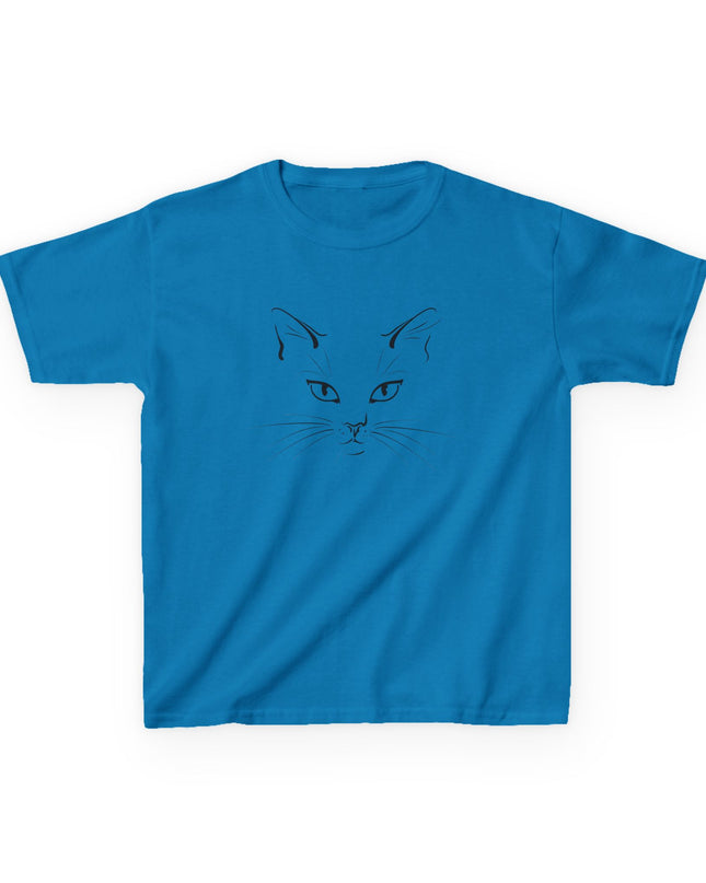 "Cat Face Sketch" Kids Heavy Cotton Tee