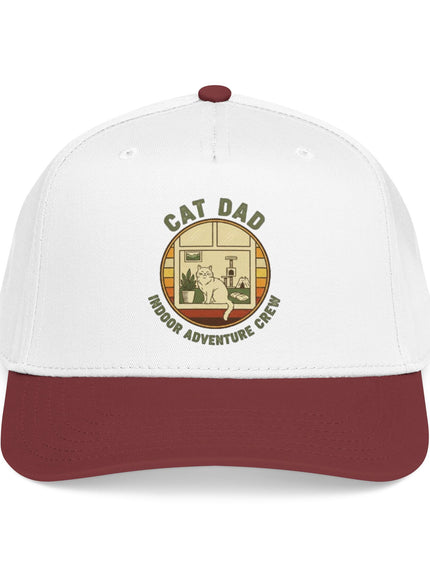 "Cat Dad Indoor Adventure Crew" Mid Profile Baseball Cap