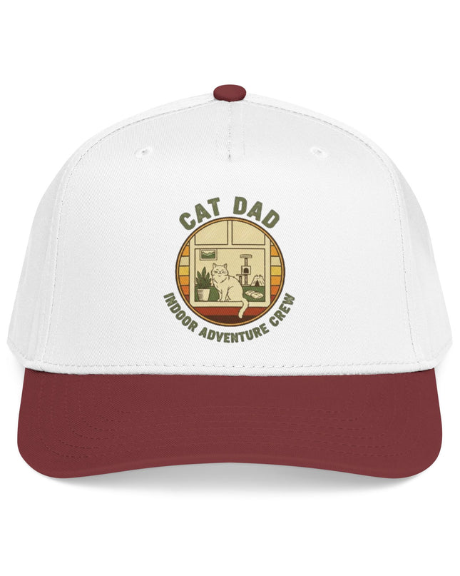 "Cat Dad Indoor Adventure Crew" Mid Profile Baseball Cap
