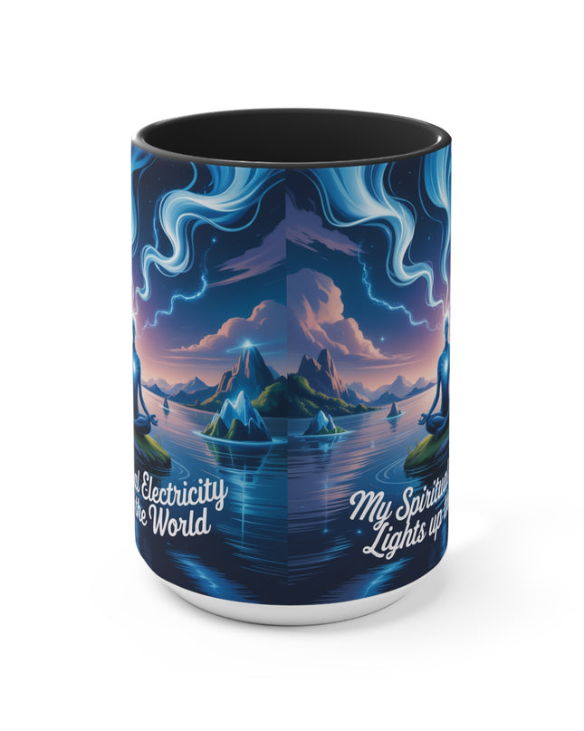 "My Spiritual Electricity Lights Up the World" Accent Mug