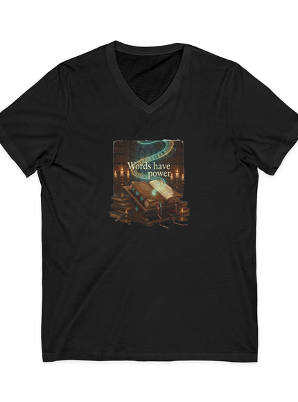 "Words Have Power" Unisex Jersey Short Sleeve V-Neck Tee