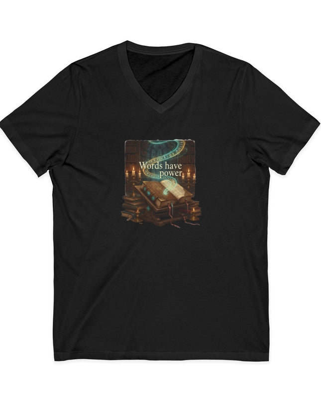"Words Have Power" Unisex Jersey Short Sleeve V-Neck Tee