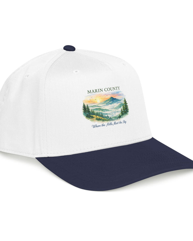 "Marin County, Where the Hills Meet the Sky" Mid Profile Baseball Cap