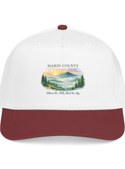 "Marin County, Where the Hills Meet the Sky" Mid Profile Baseball Cap