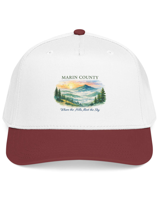 "Marin County, Where the Hills Meet the Sky" Mid Profile Baseball Cap